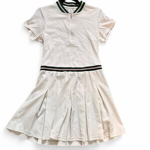Varley Nora Court Tennis Dress White and Forest Size Medium